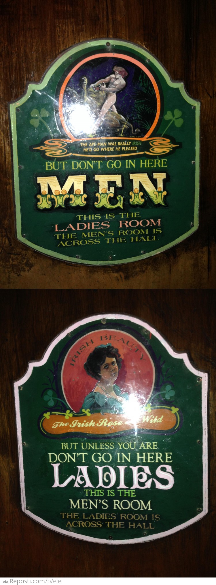 Irish Pub Bathroom Sign Trolling