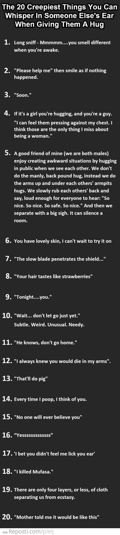 The 20 creepiest things to whisper