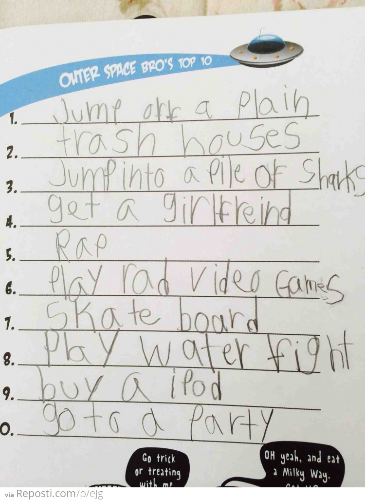 Kid's Bucket List