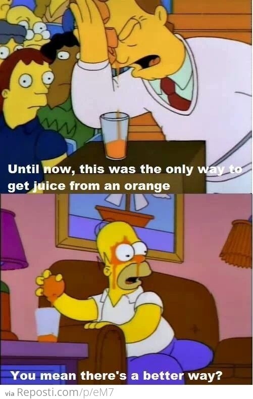 Homer Juicing An Orange