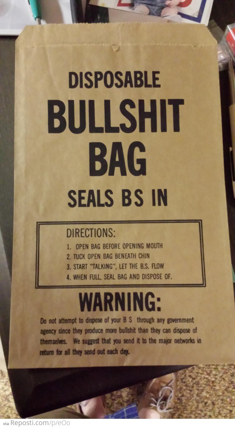 Disposable Bullshit Bag