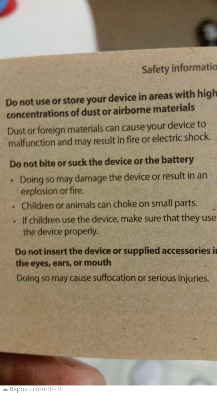 Galaxy 5 Safety Information