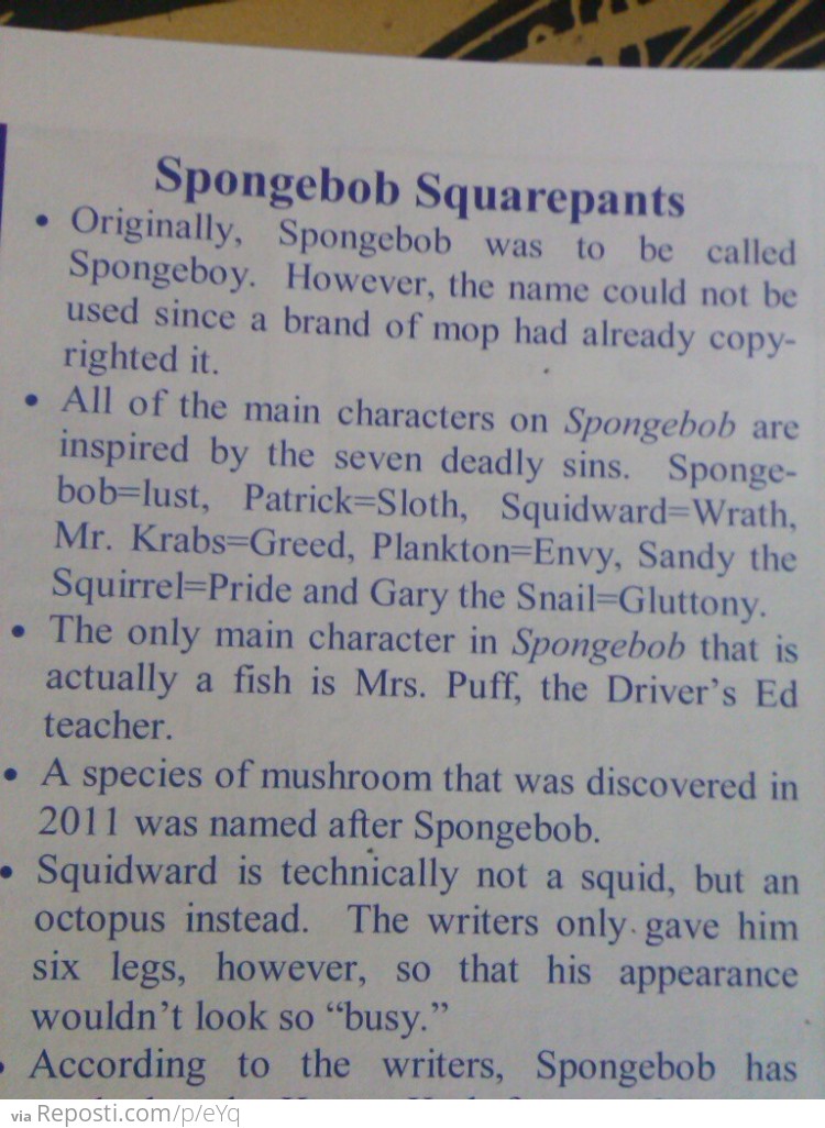 Spongebob Origins