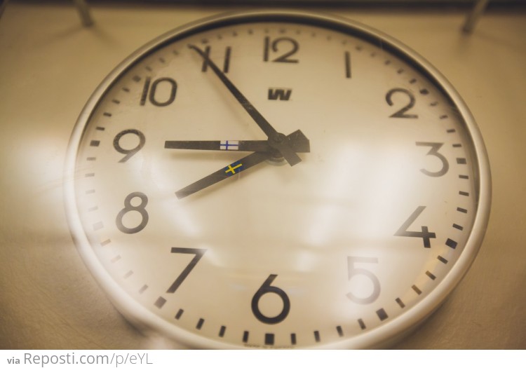 Clock on a ferry between Sweden and Finland