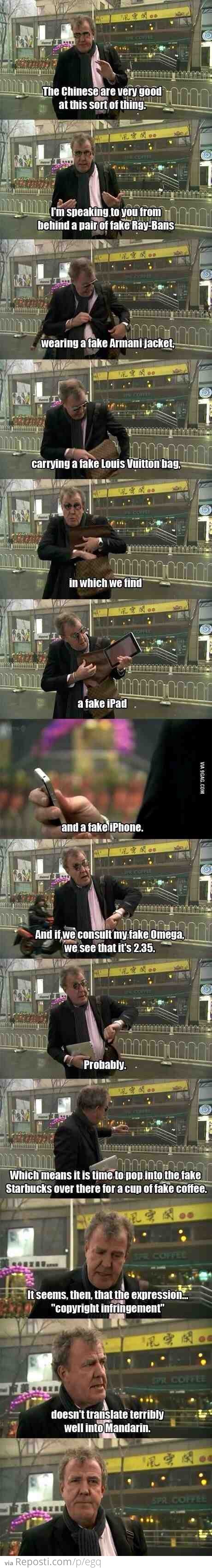 Jeremy Clarkson's thoughts about China