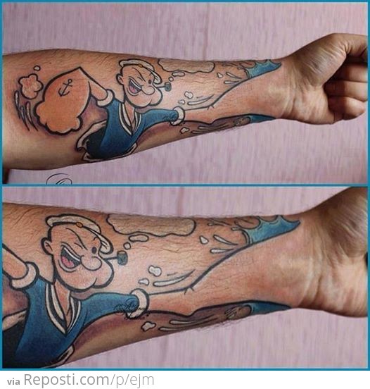 Pop-eye Punch Tattoo