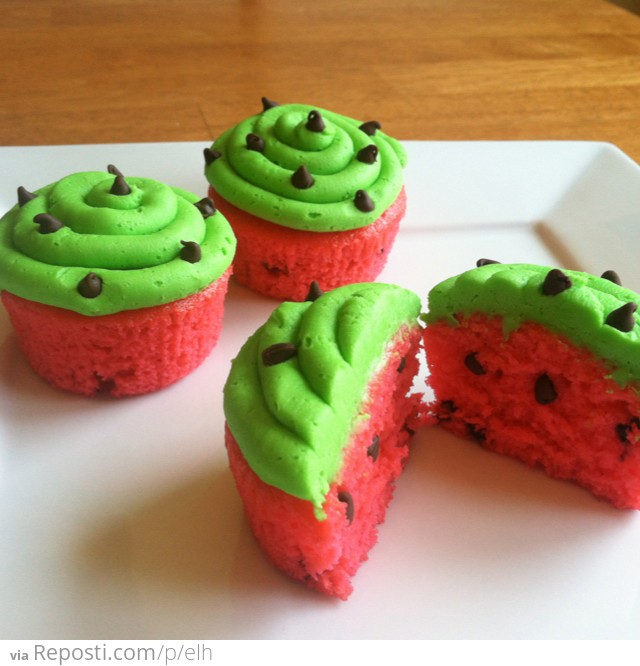 Water Melon Cupcakes