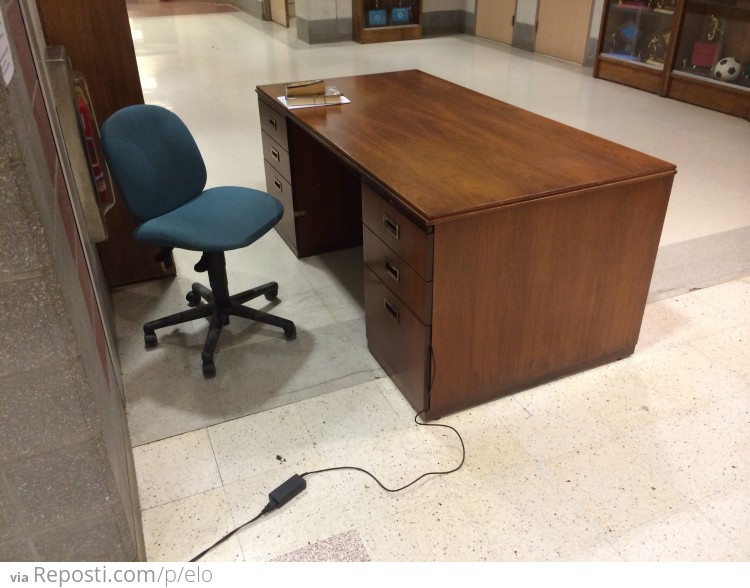 High school sometime has to leave his desk