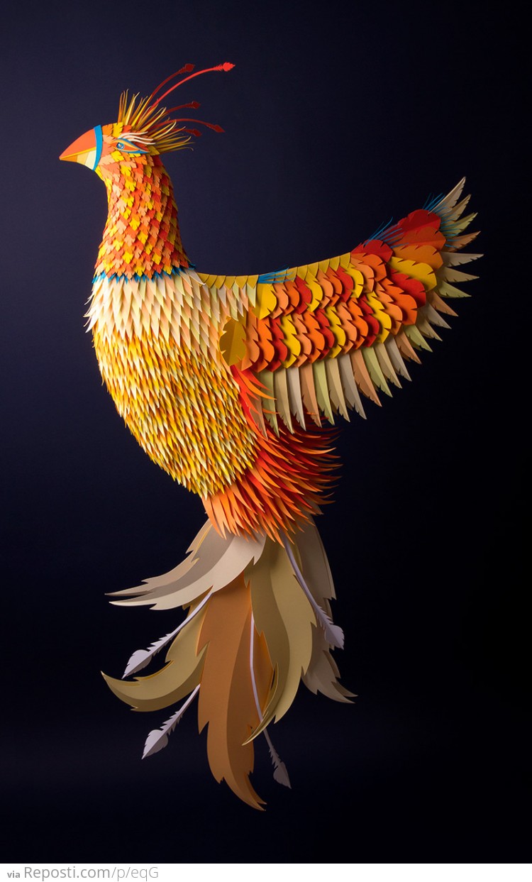 Papercraft Golden Phoenix