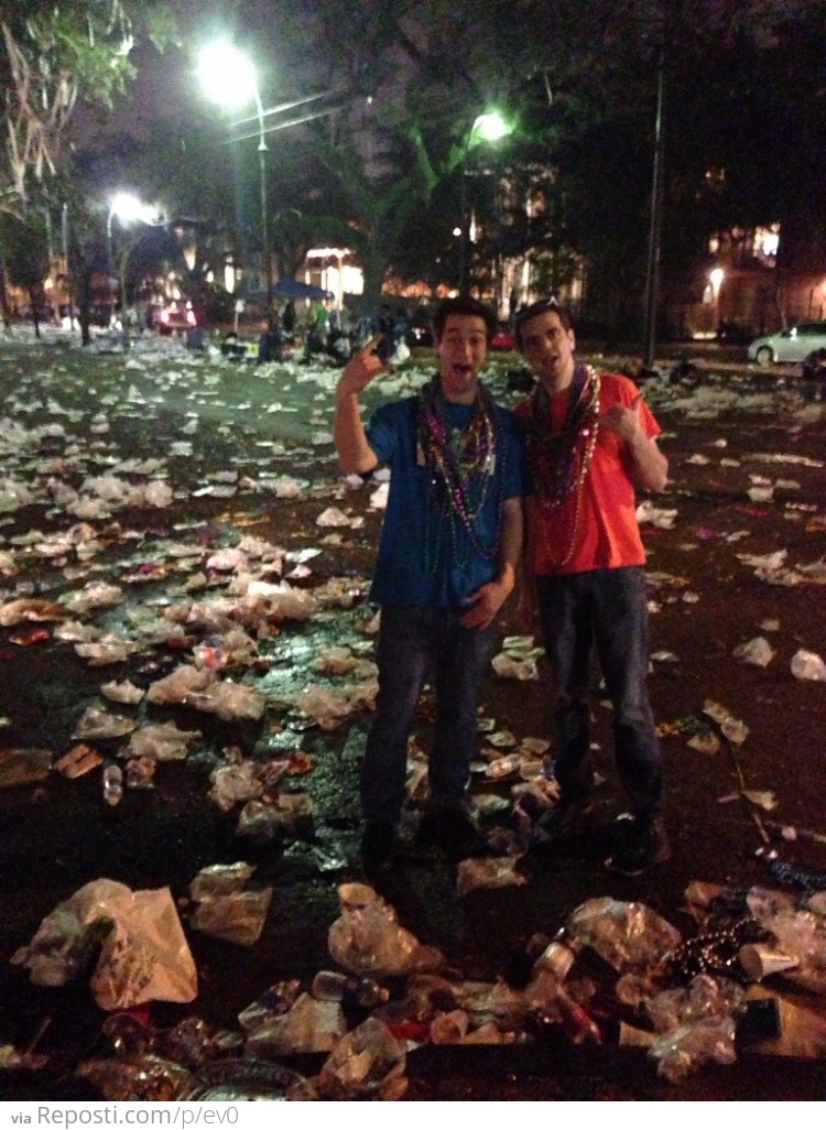 The streets after a madi gras parade