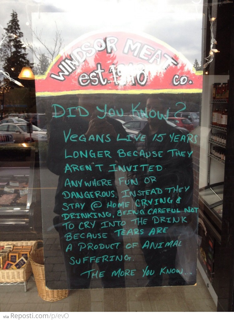 Butcher's take on Vegans