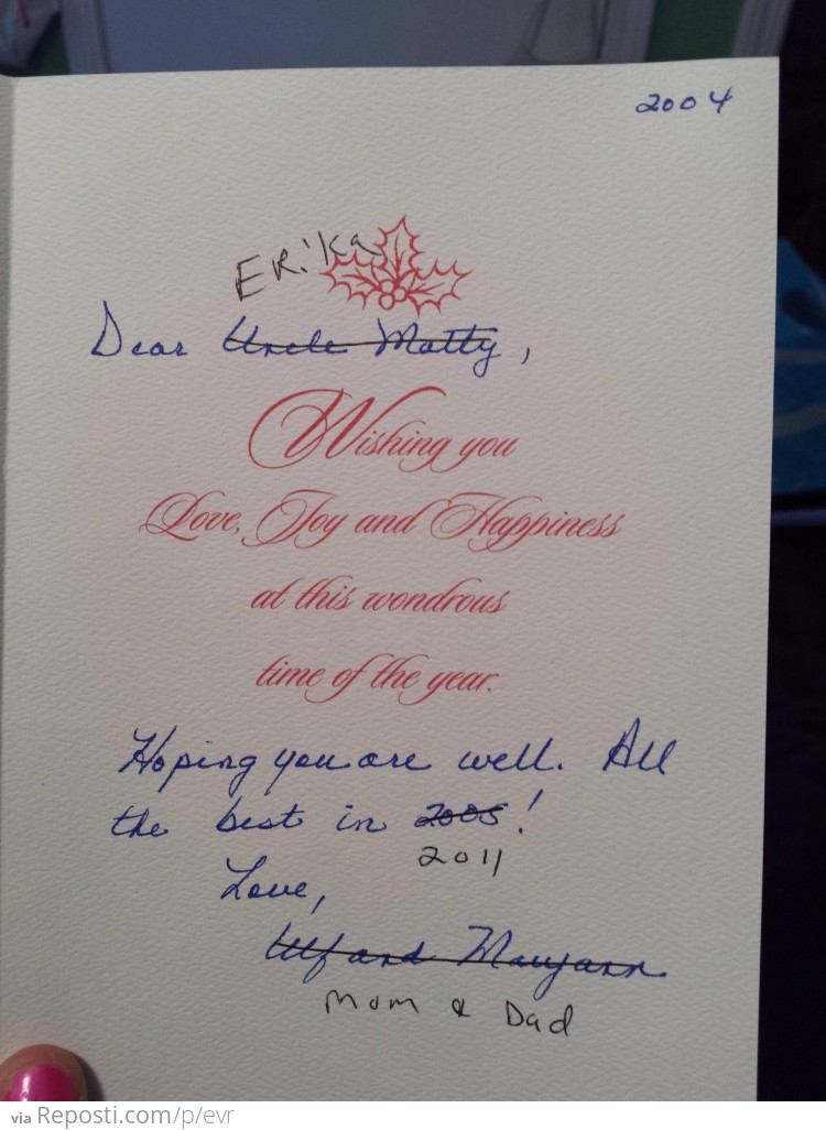 Christmas card from dad