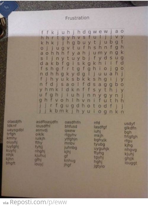 Frustration Wordsearch