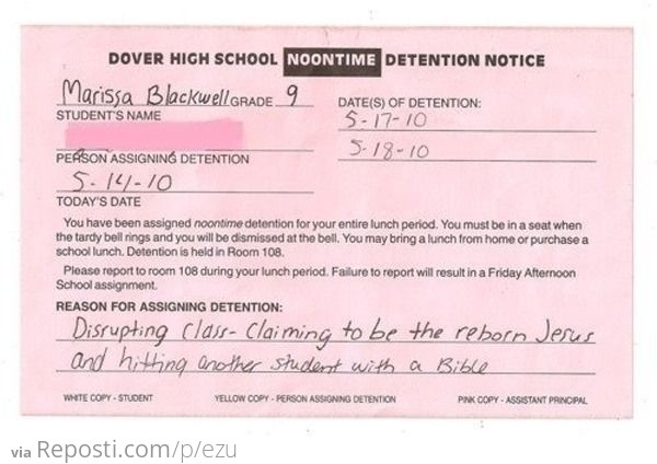 Detention Notice