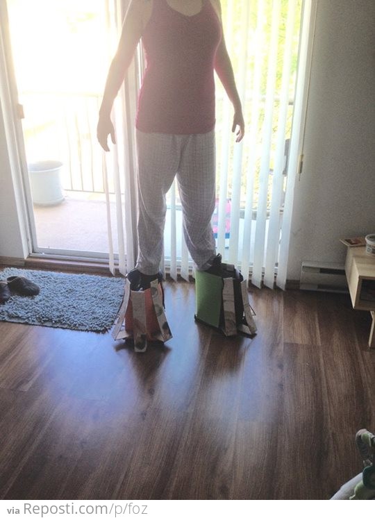 Building up the stilts.