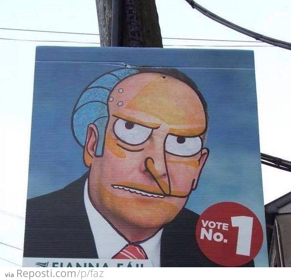 Modified election poster in Ireland