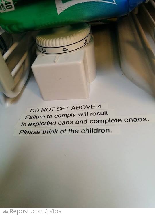 Warning in the board room fridge