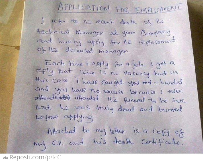 Application for Employment