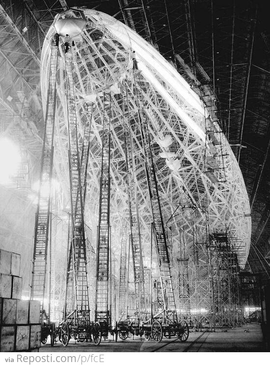 Zeppelin under construction