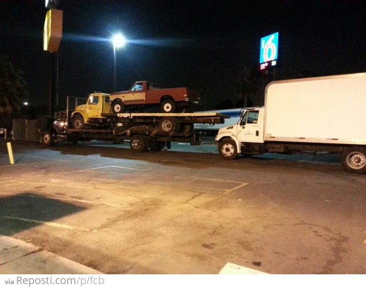 Truck towing a trucks