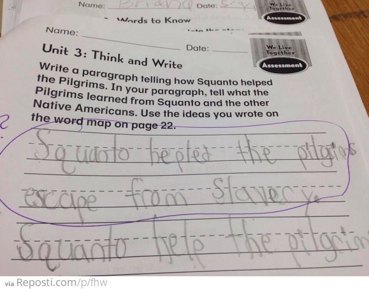 Second Grader Revises History