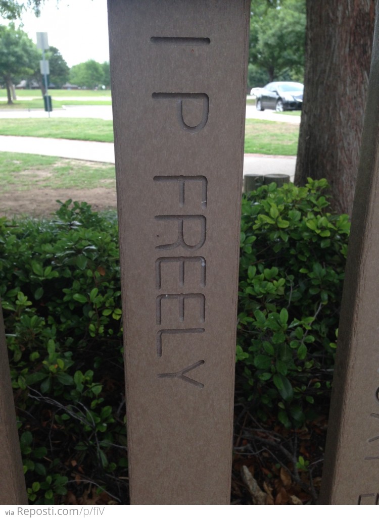 My city recently built a new park and people could pay to have their names put on the fence