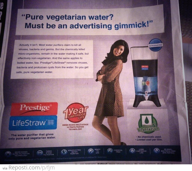 Vegetarian Water