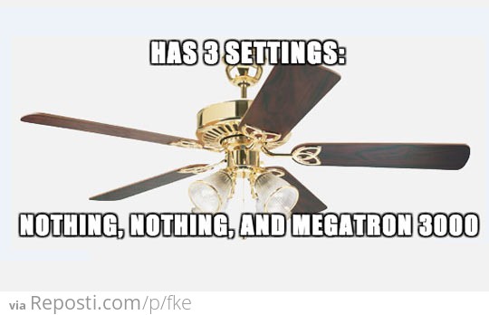 Ceiling fan's 3 settings