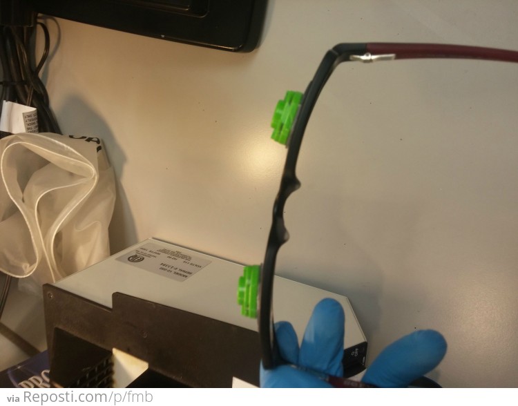 Here we see both lenses with the blocks still attached mounted in the frame.