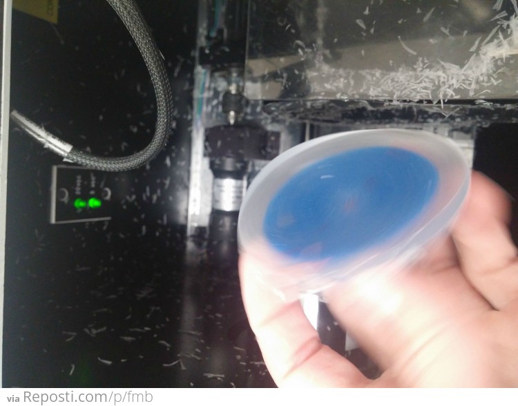 Here we have the lens once it is done cutting.
