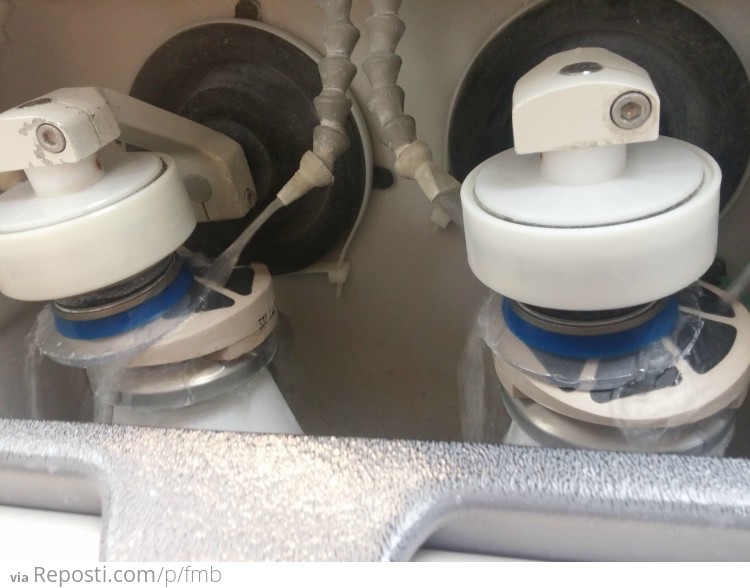 Chilled water is flowed over the lenses to avoid aberration caused from heat.