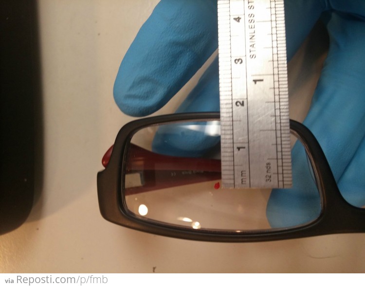 Measure up and down also known as the segment (seg) height in progressives and bifocals, or in this case the OC  (optical center)