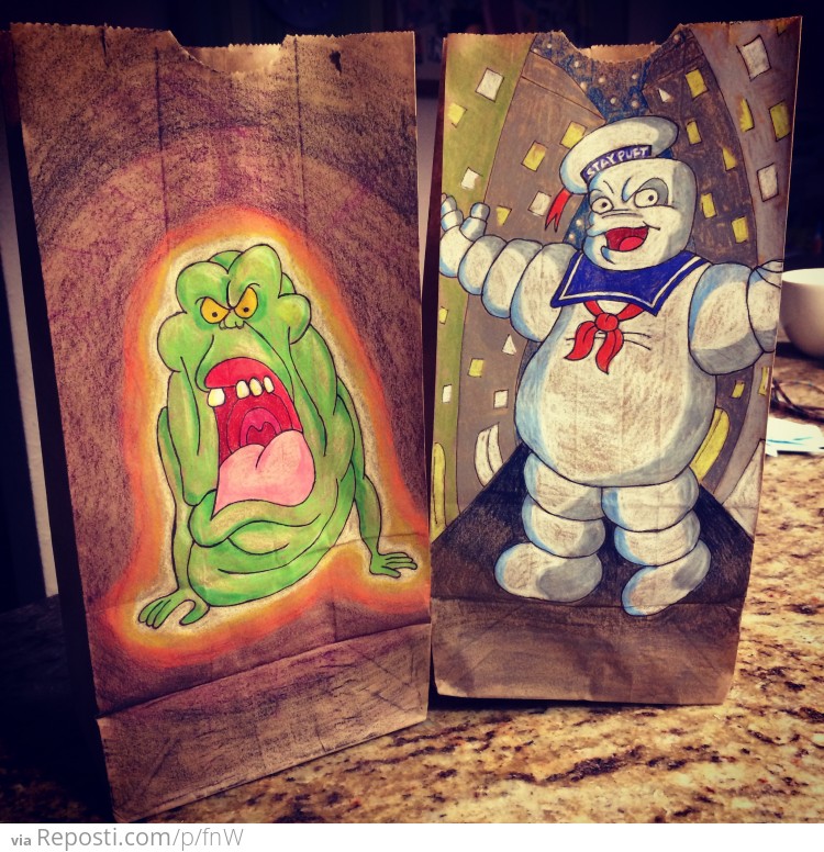 ###Slimer and Stay Puft Marshmallow Man
