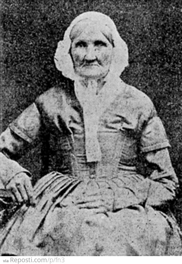 Hannah Stilley, born 1746, photographed in 1840. Probably the earliest born individual captured on film
