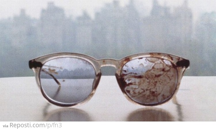 The glasses John Lennon wore when he was assassinated, 1980