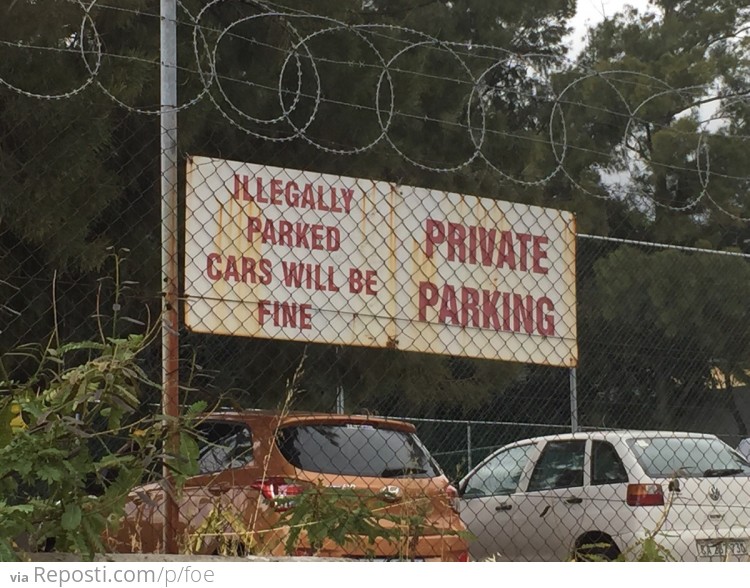 Oh, Illegal Parking It Is!