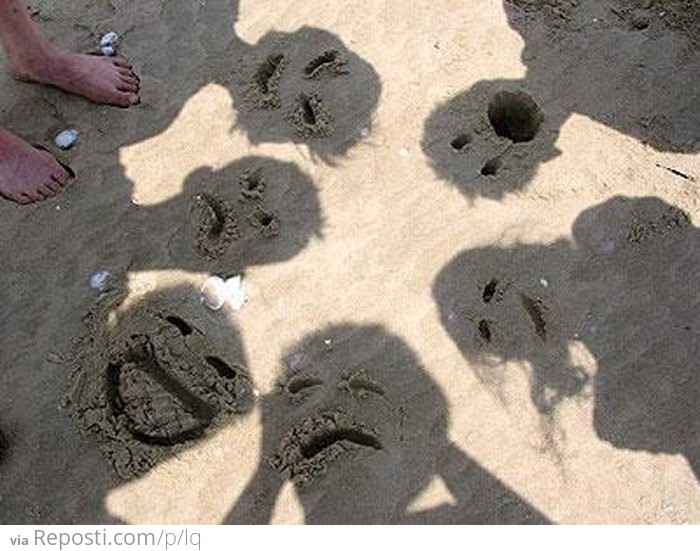 Faces In The Sand