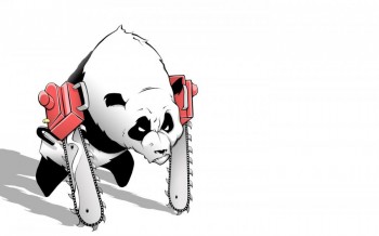 Panda With Chainsaw For Arms