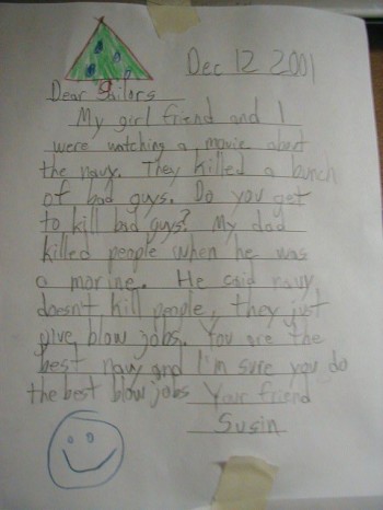 Kid's Letter To The Navy