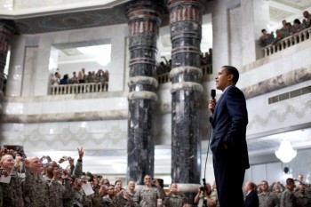 President Barack Obama Talks To Troops