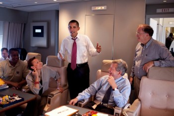 President Barack Obama On Air Force One