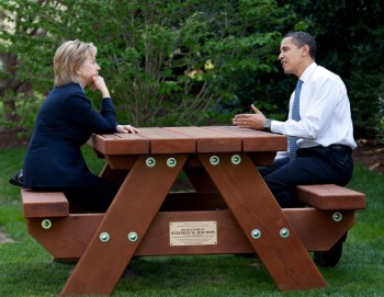 President Barack Obama And Hillary Clinton