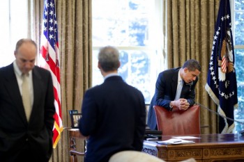 President Barack Obama On The Phone
