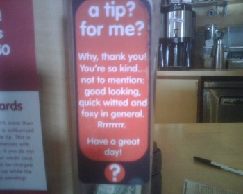 Clever Tipping Jar
