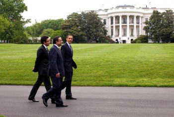 Obama Walks and Talks