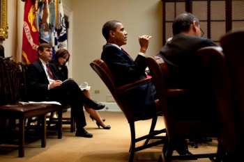 Obama Tilts His Chair