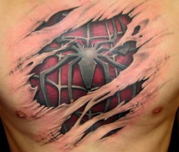 Spider-Man Chest Tattoo