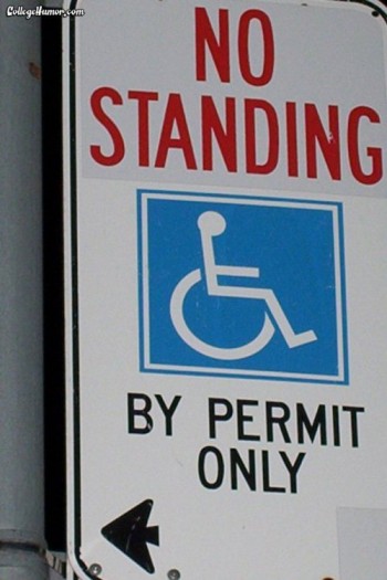 No Standing Handicap Sign