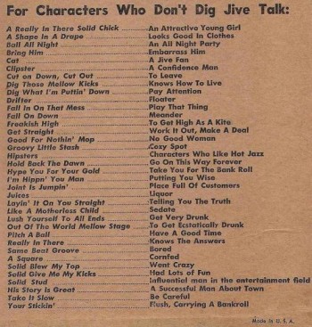 Jive Talk Translation Chart
