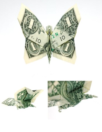One Dollar Bill Butterfly